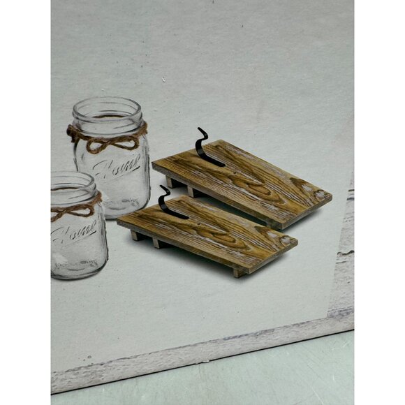 Hanging Mason Jar Sconces Set LED Fairy Lights Silk Hydrangea Flowers Decor READ - Picture 7 of 9